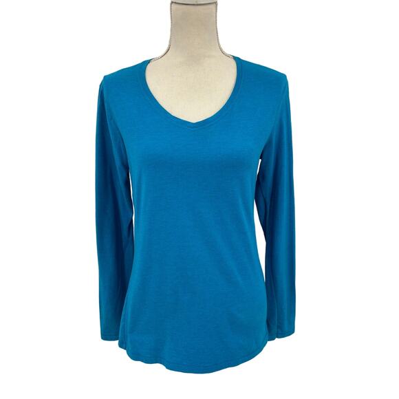 Champion Women's Blue Classic Tee Graphic T-Shirt Medium Long Sleeve Layers - Picture 1 of 11